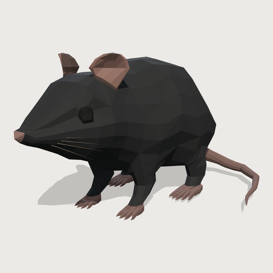 Rat low-poly 3D model