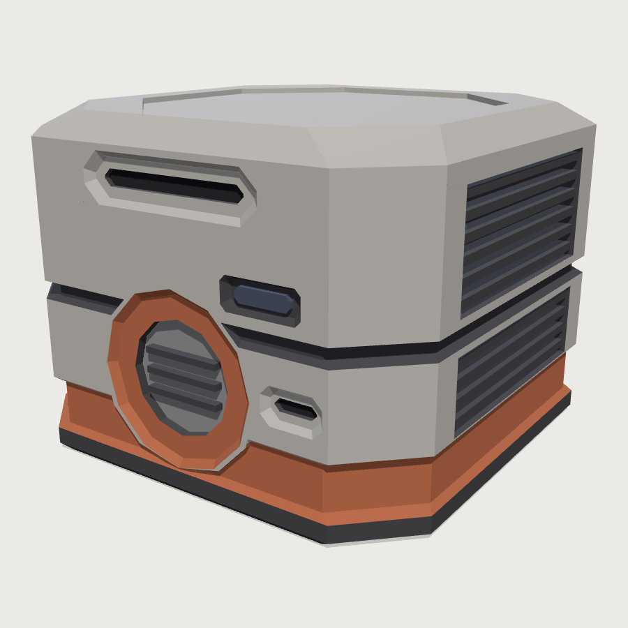 Reactor Block low-poly 3D model
