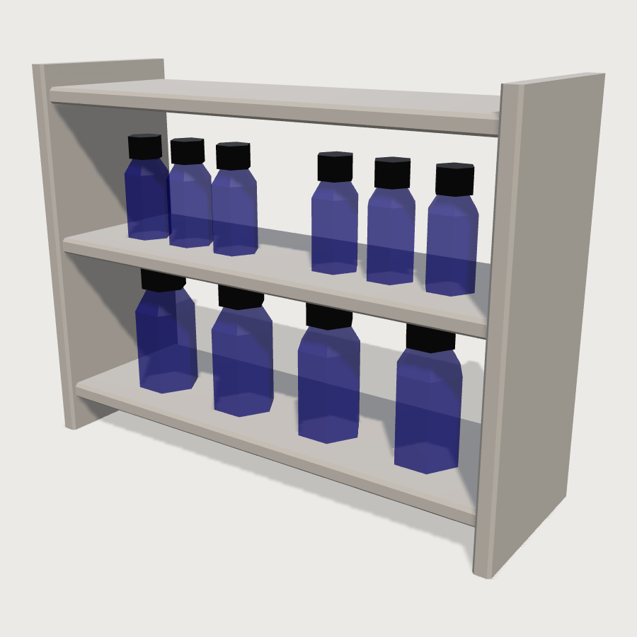 Reagent Bottle Shelf low-poly 3D model