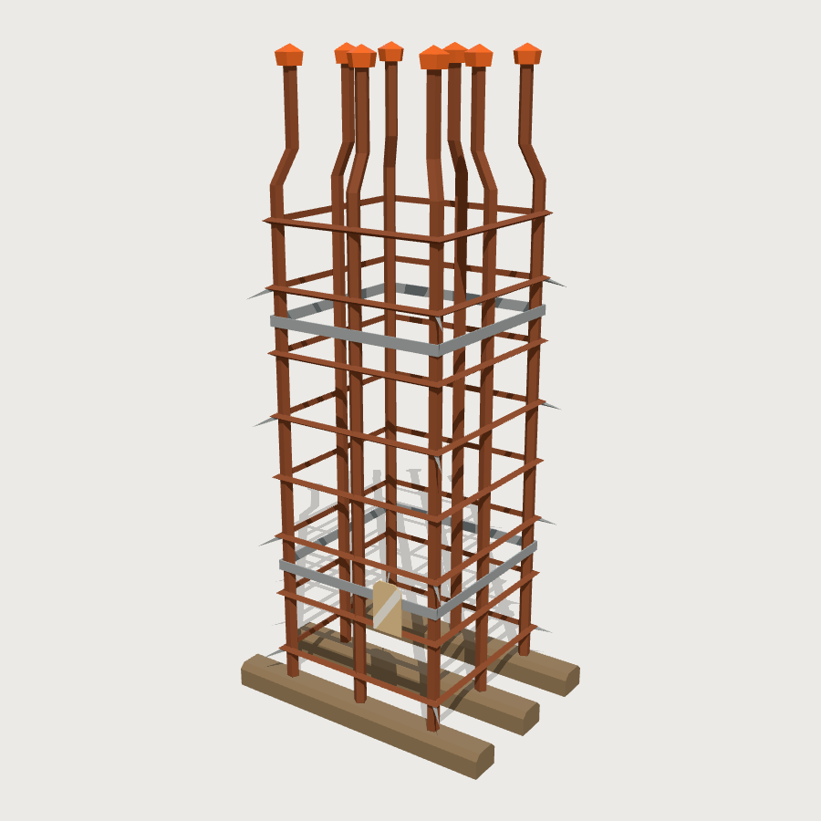 Rebar Assembly low-poly 3D model