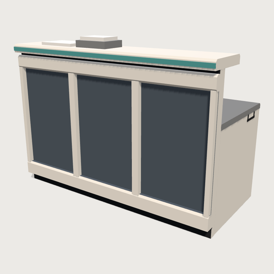 Reception Counter Module low-poly 3D model