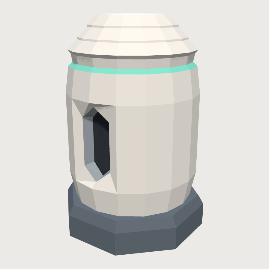 Recycling Capsule Bin low-poly 3D model