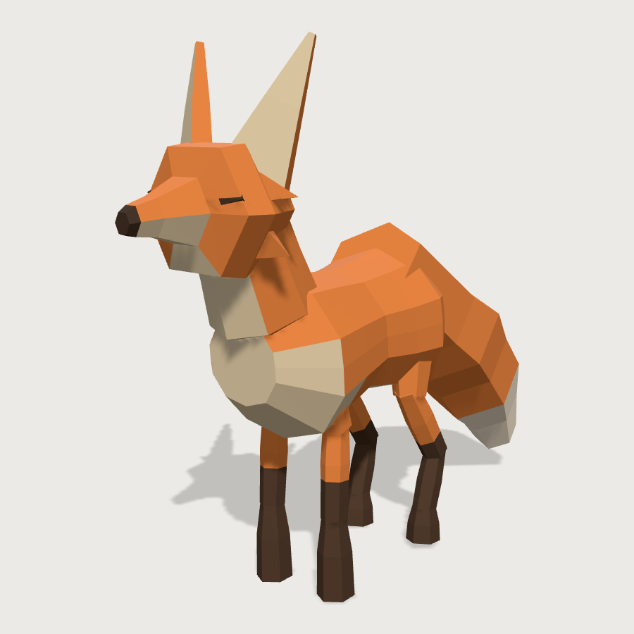 Red Fox low-poly 3D model