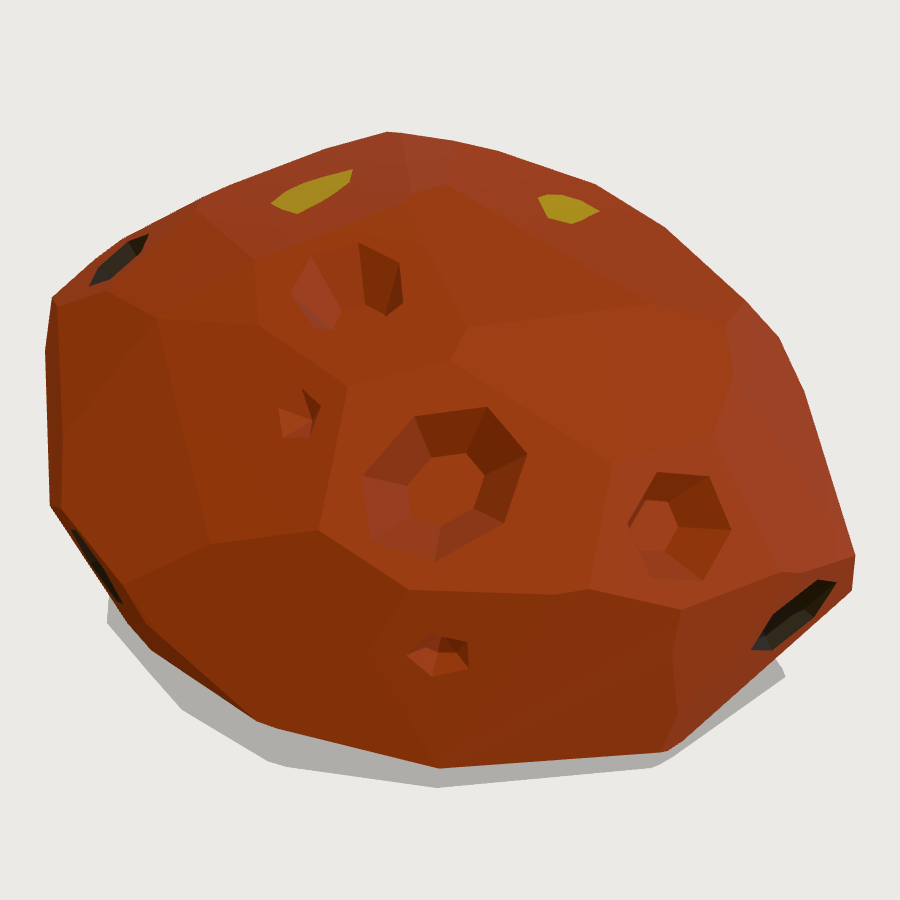 Red Scoria Rock low-poly 3D model
