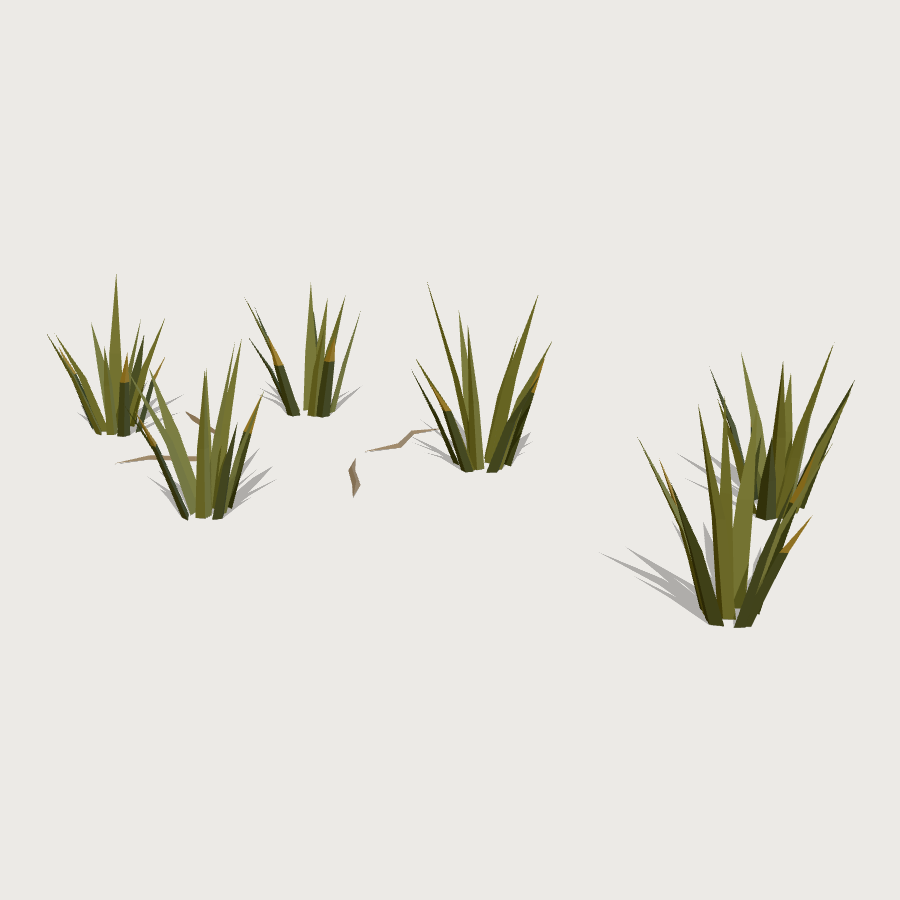 Reed Bed low-poly 3D model
