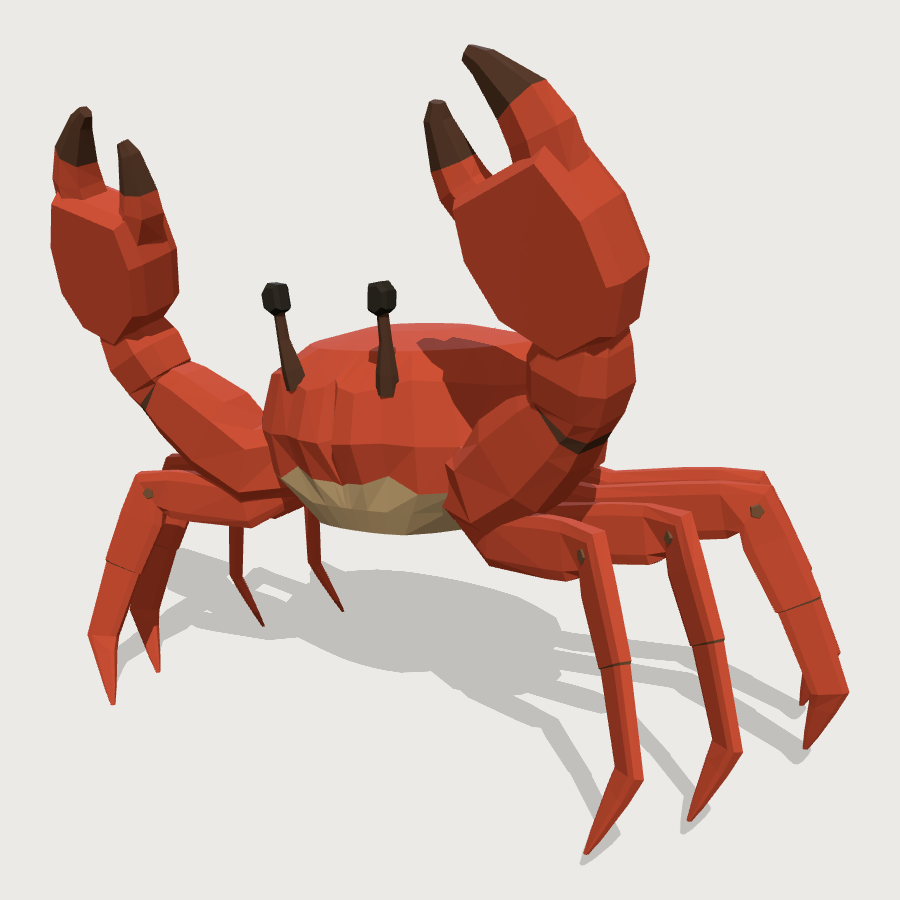 Reef crab low-poly 3D model