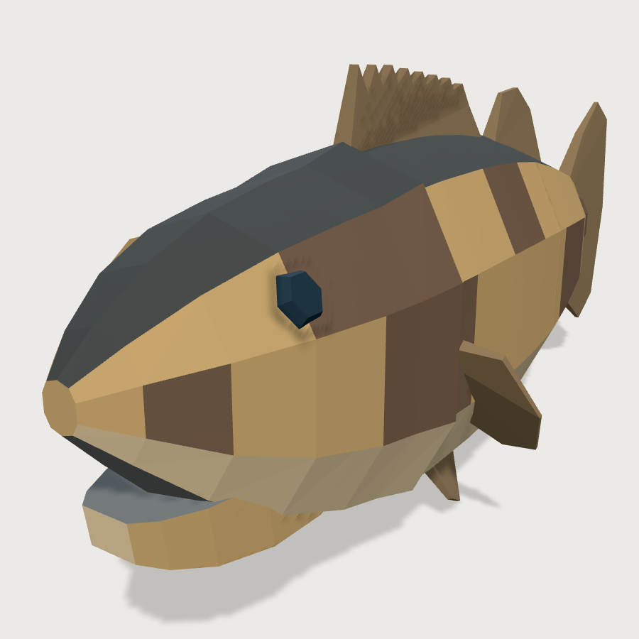 Reef Grouper low-poly 3D model