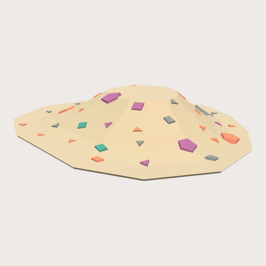 Reef Rubble Terrain Blob low-poly 3D model