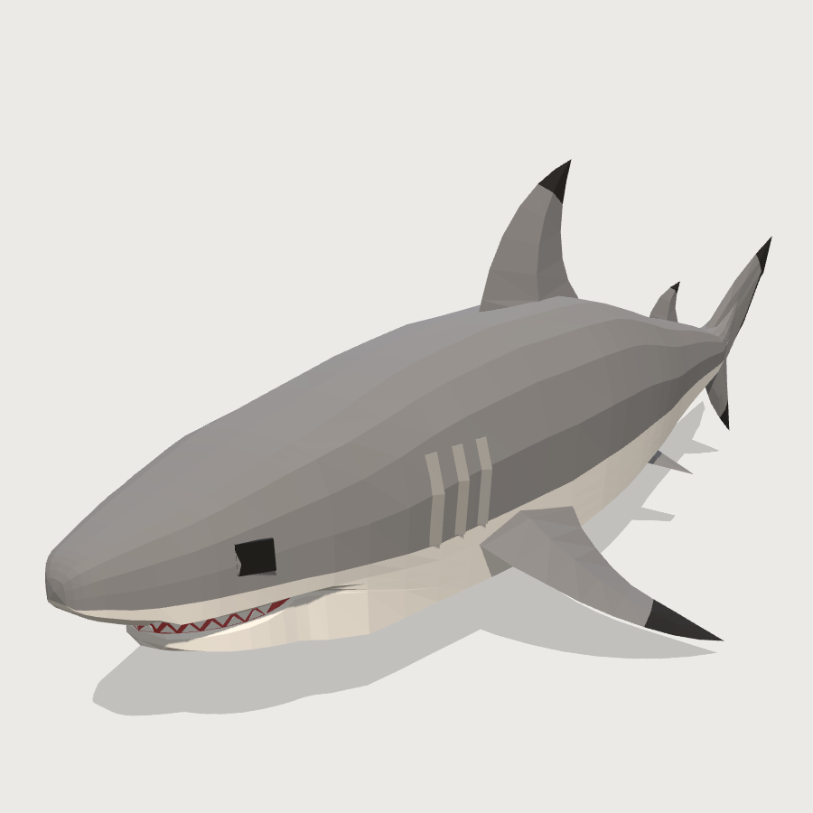 Reef shark low-poly 3D model