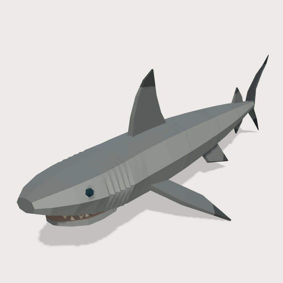 Reef Shark low-poly 3D model