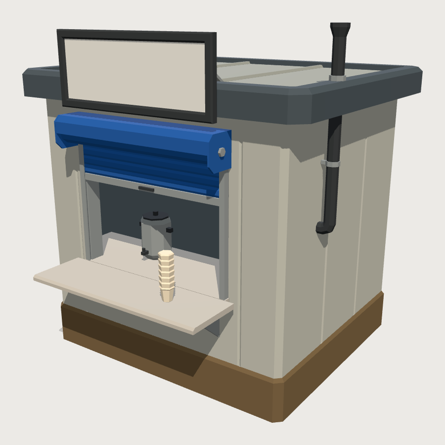 Refreshment Kiosk low-poly 3D model