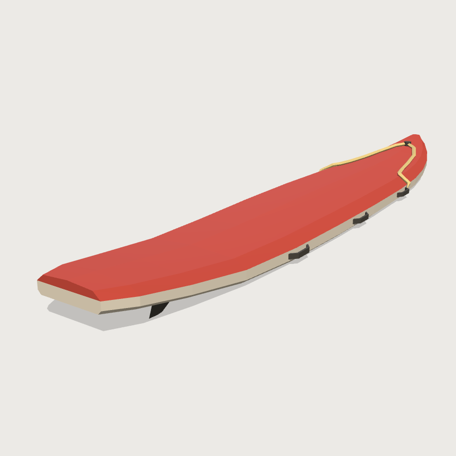 Rescue and Paddle Board low-poly 3D model