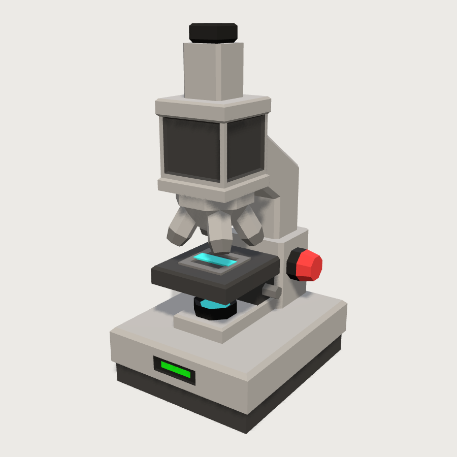 Research Microscope low-poly 3D model