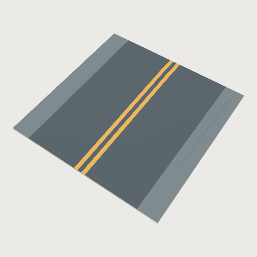 Residential Street Tile low-poly 3D model