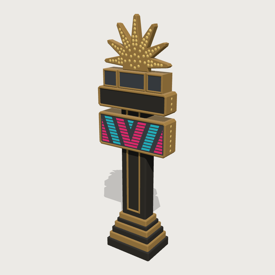 Resort Marquee Pylon low-poly 3D model