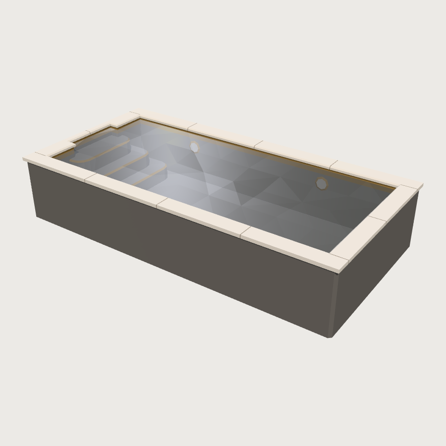 Resort Pool Basin low-poly 3D model