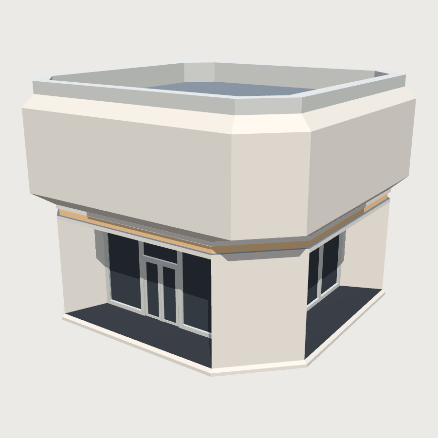 Retail Podium Arcade low-poly 3D model