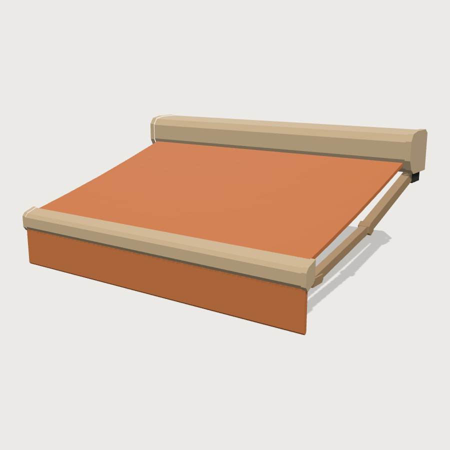 Retractable Box Awning low-poly 3D model