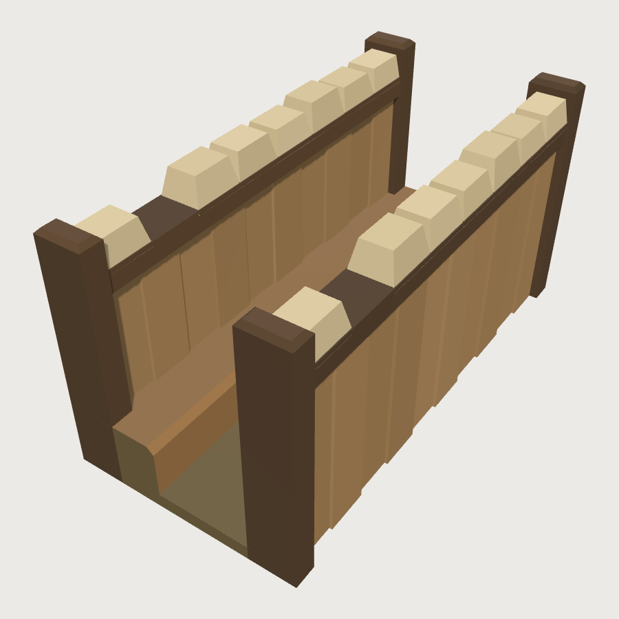 Revetted Trench Section low-poly 3D model