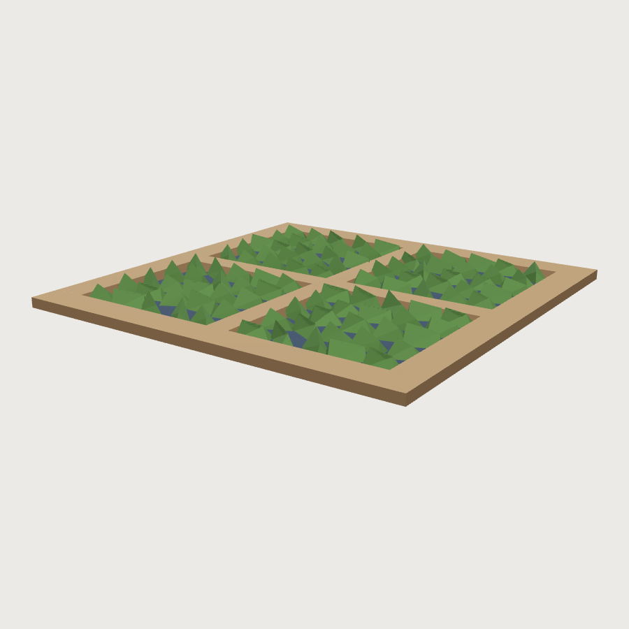 Rice Paddy Tile low-poly 3D model