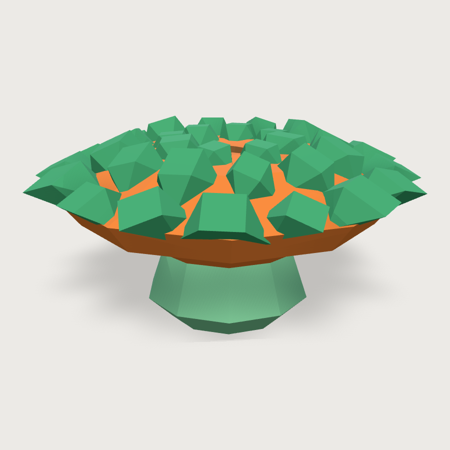 Ricordea Mushroom Polyp low-poly 3D model