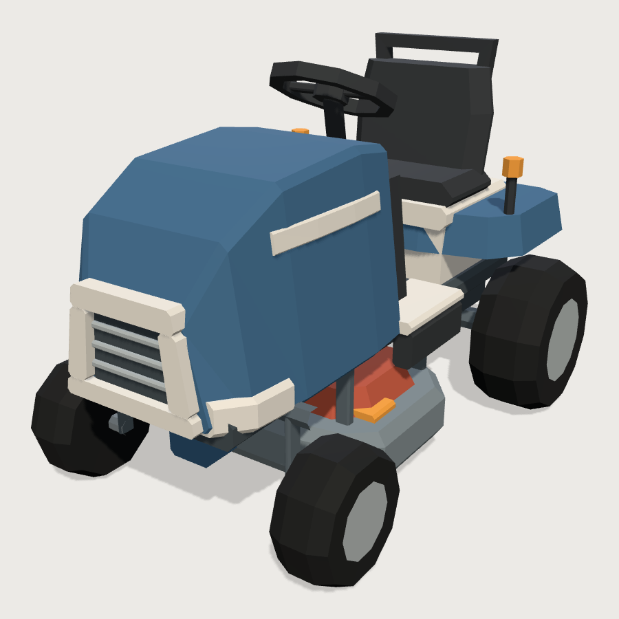 Riding Lawn Tractor low-poly 3D model