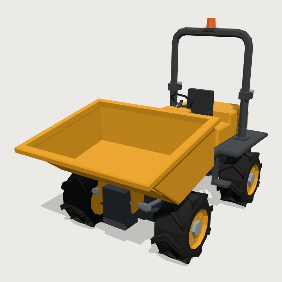 Rigid Site Dumper low-poly 3D model