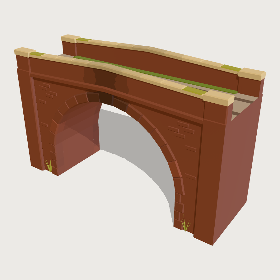 Road Overbridge low-poly 3D model