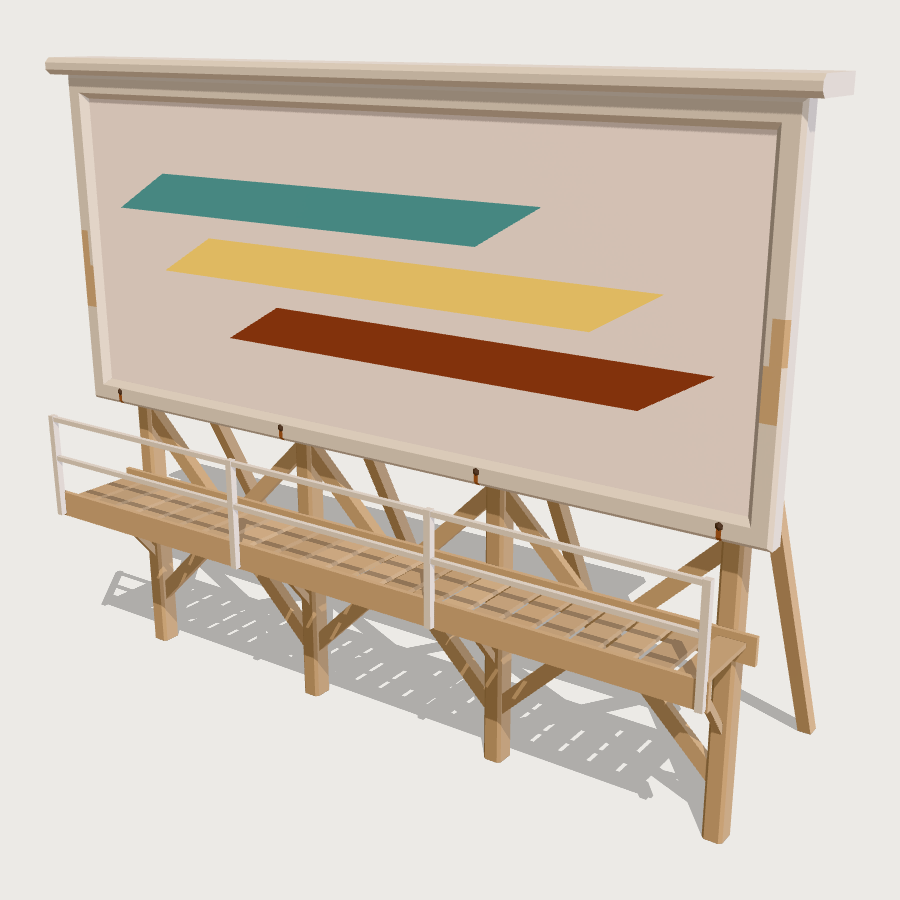 Roadside Billboard low-poly 3D model