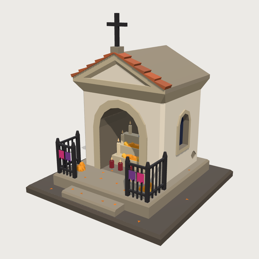 Roadside Capilla Shrine low-poly 3D model