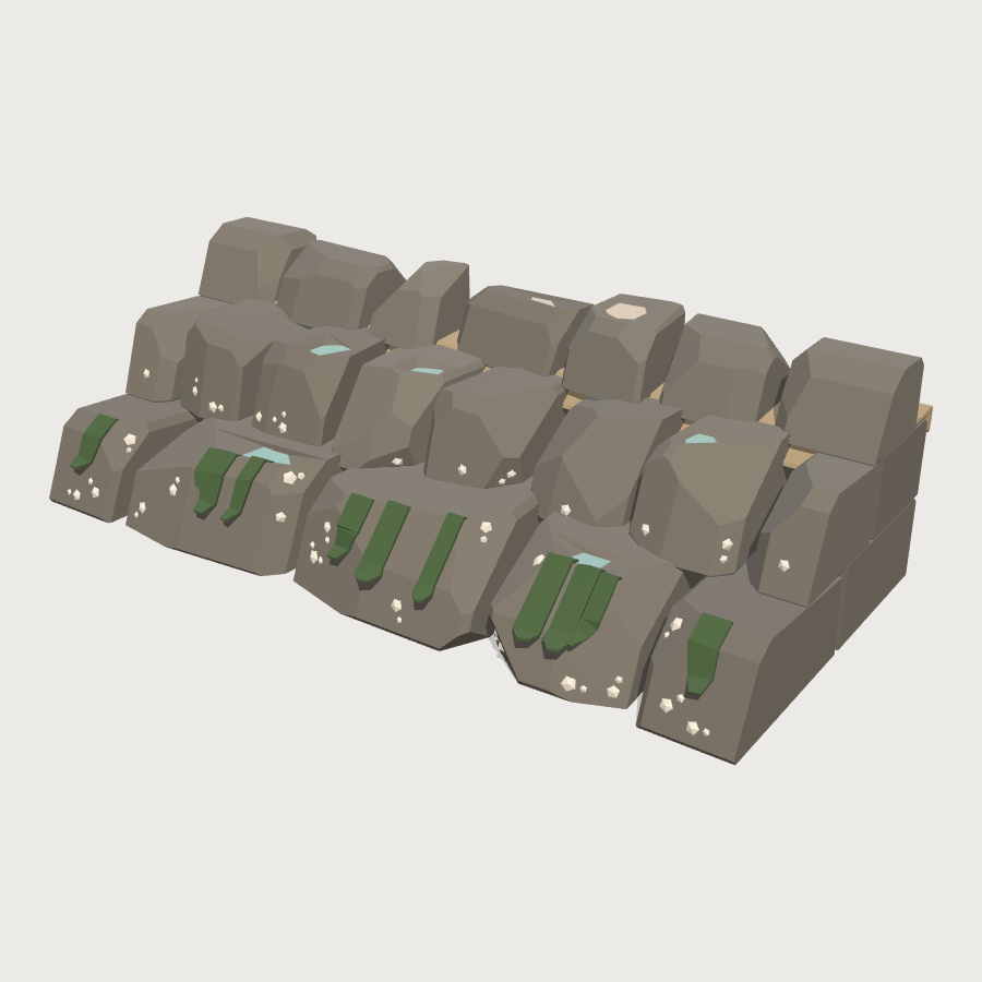 Rock Armour Revetment low-poly 3D model