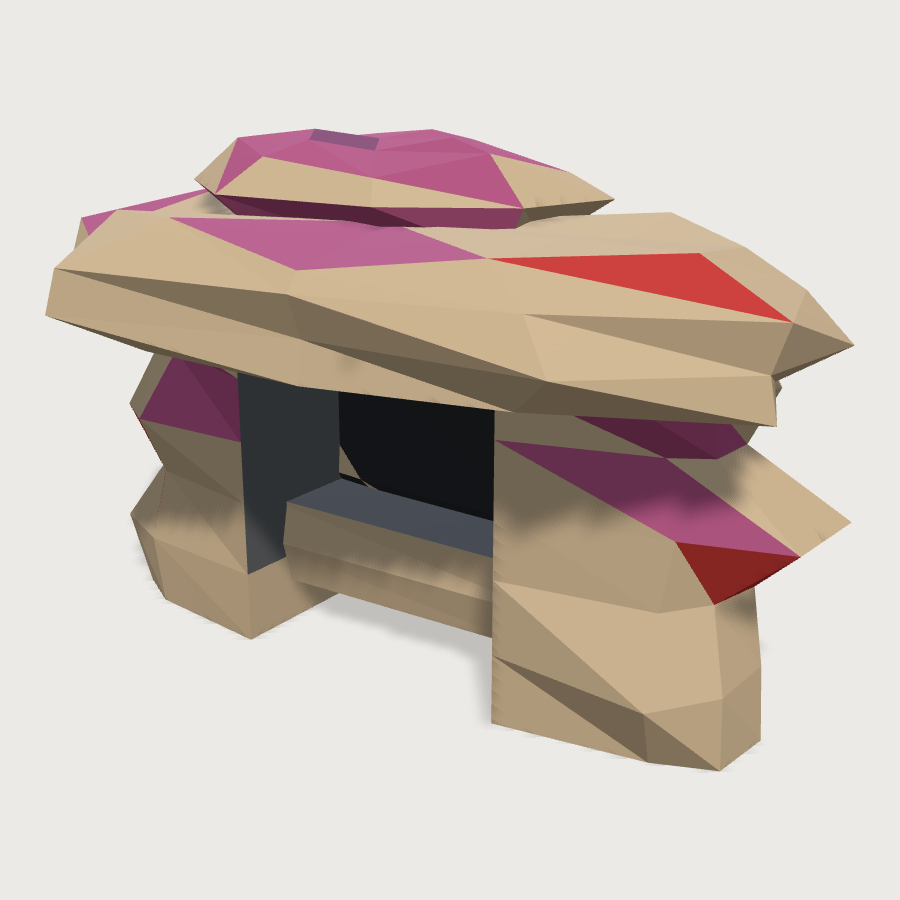 Rock Cave Ledge low-poly 3D model