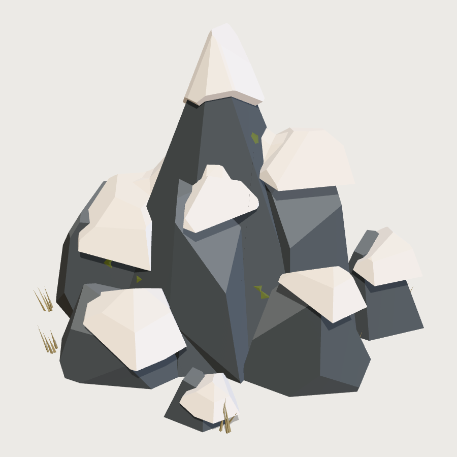 Rock Outcrop low-poly 3D model