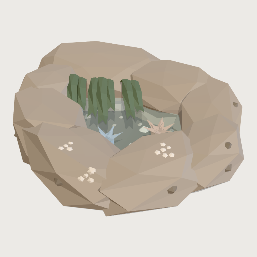 Rock Pool low-poly 3D model