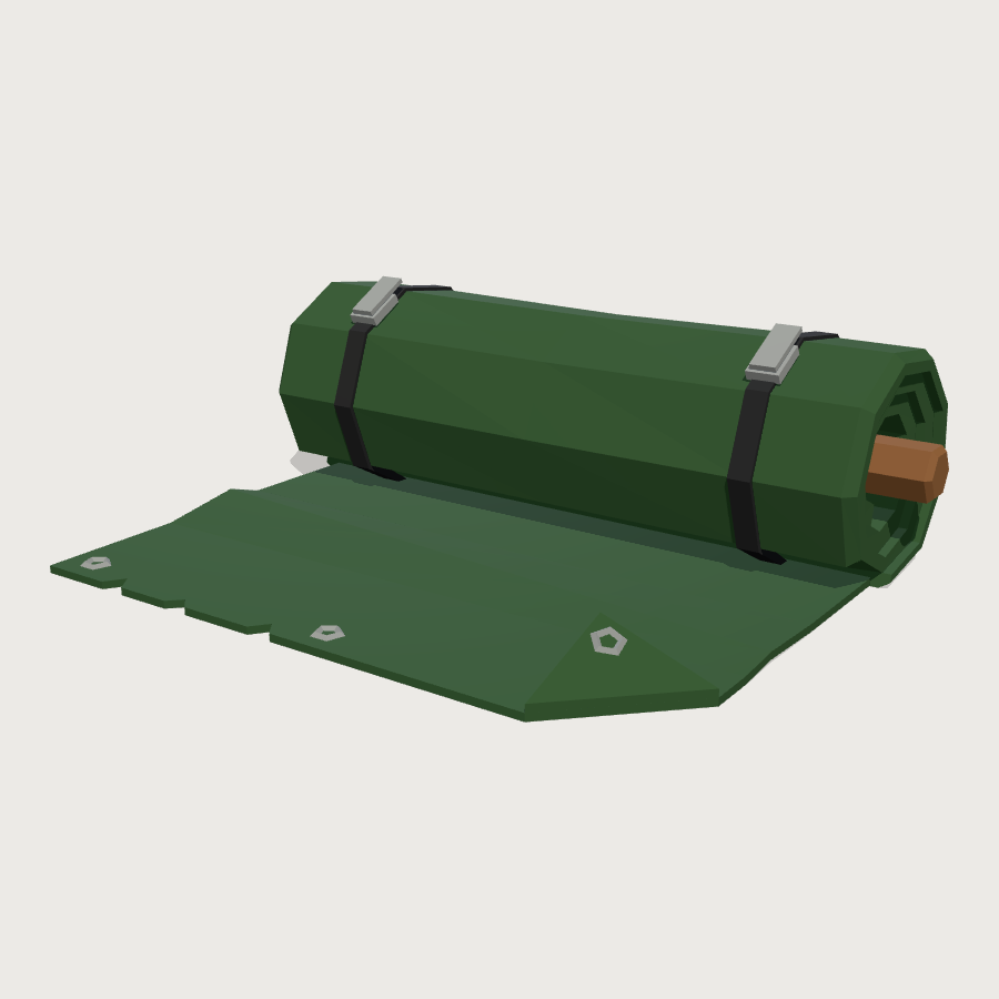 Rolled Pitch Tarpaulin low-poly 3D model