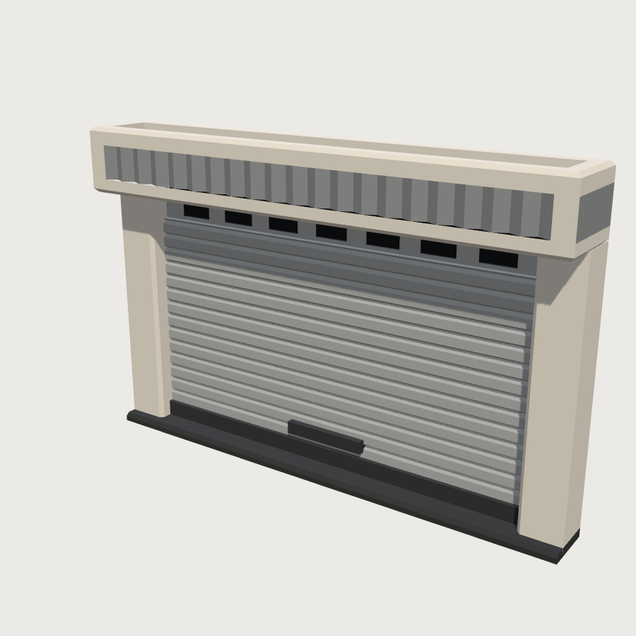 Roller Shutter low-poly 3D model