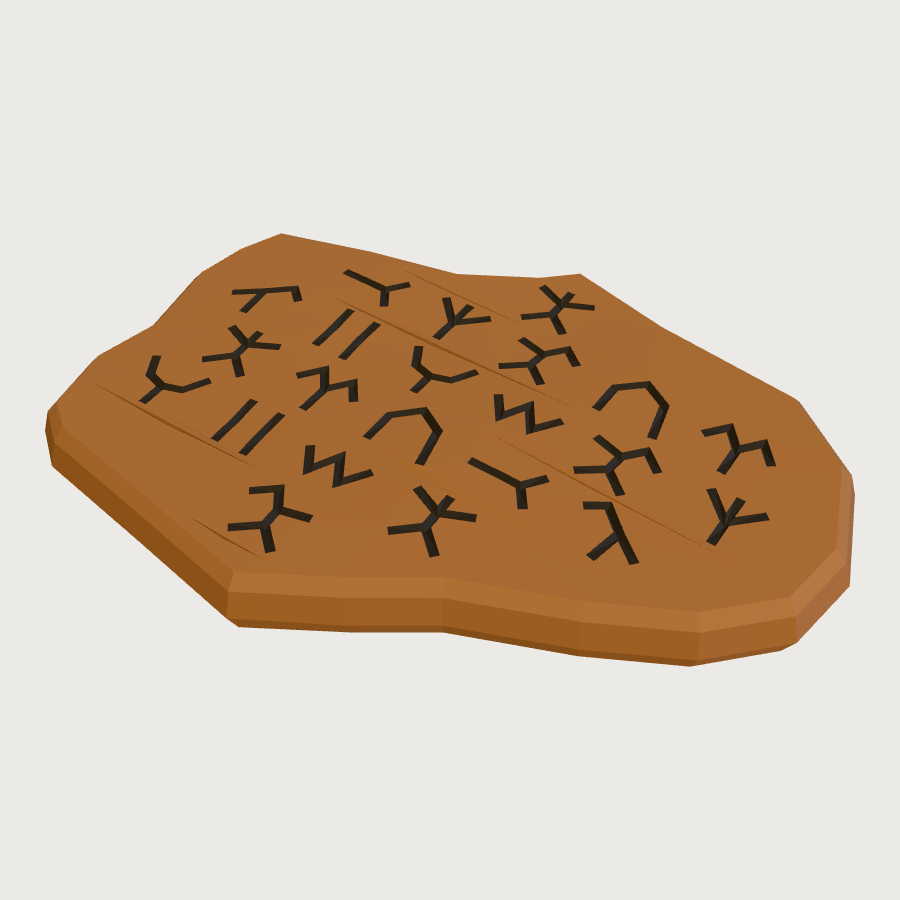 Rongorongo Tablet low-poly 3D model