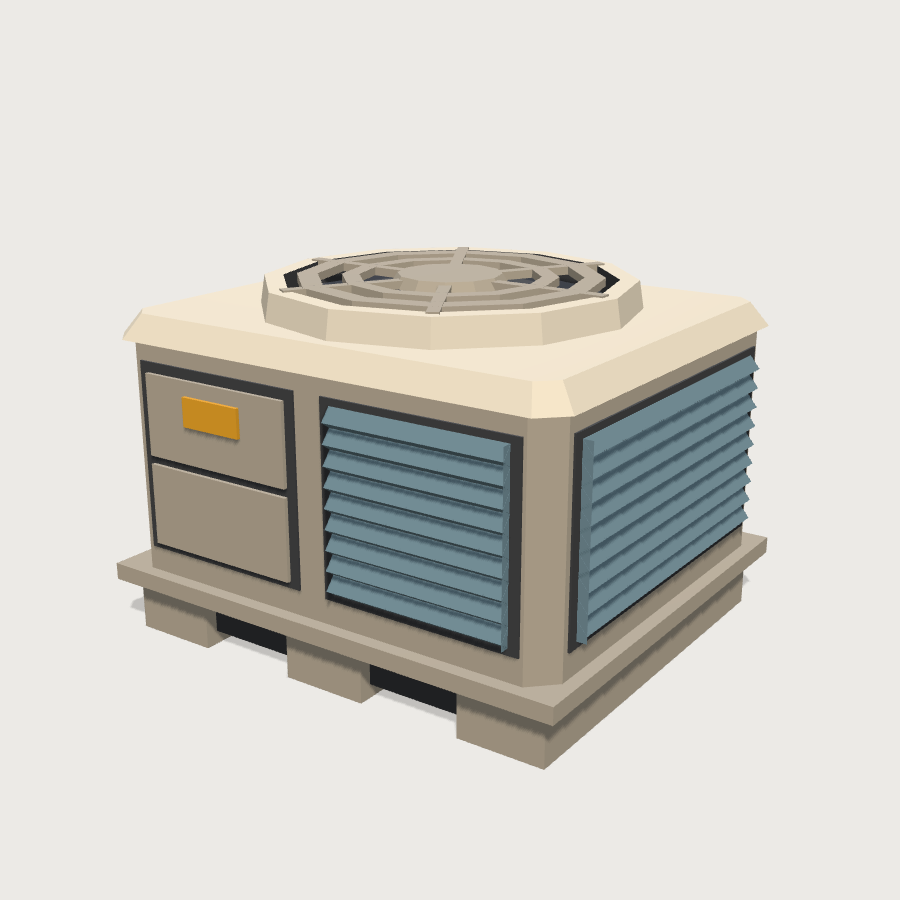 Rooftop AC Unit low-poly 3D model