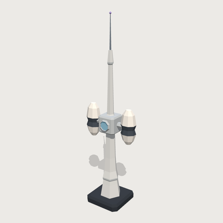 Rooftop Antenna Mast low-poly 3D model