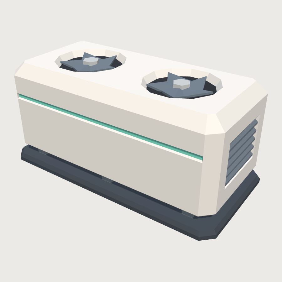 Rooftop Chiller Unit low-poly 3D model