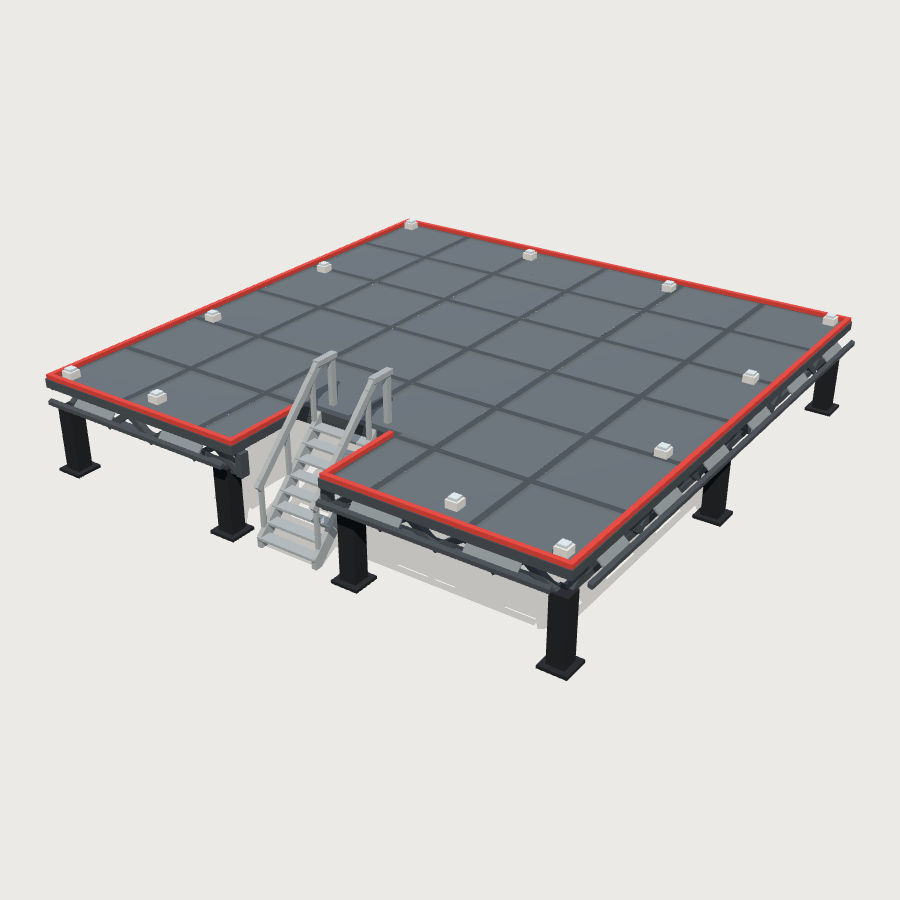 Rooftop Helipad Deck low-poly 3D model