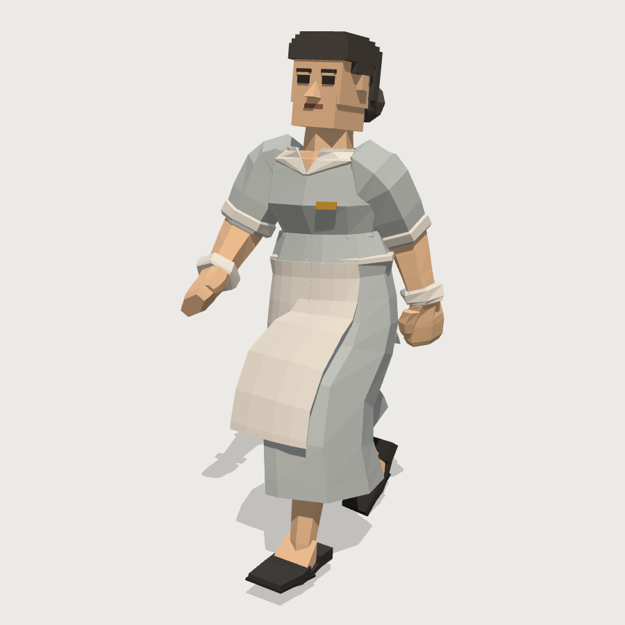Room Attendant low-poly 3D model