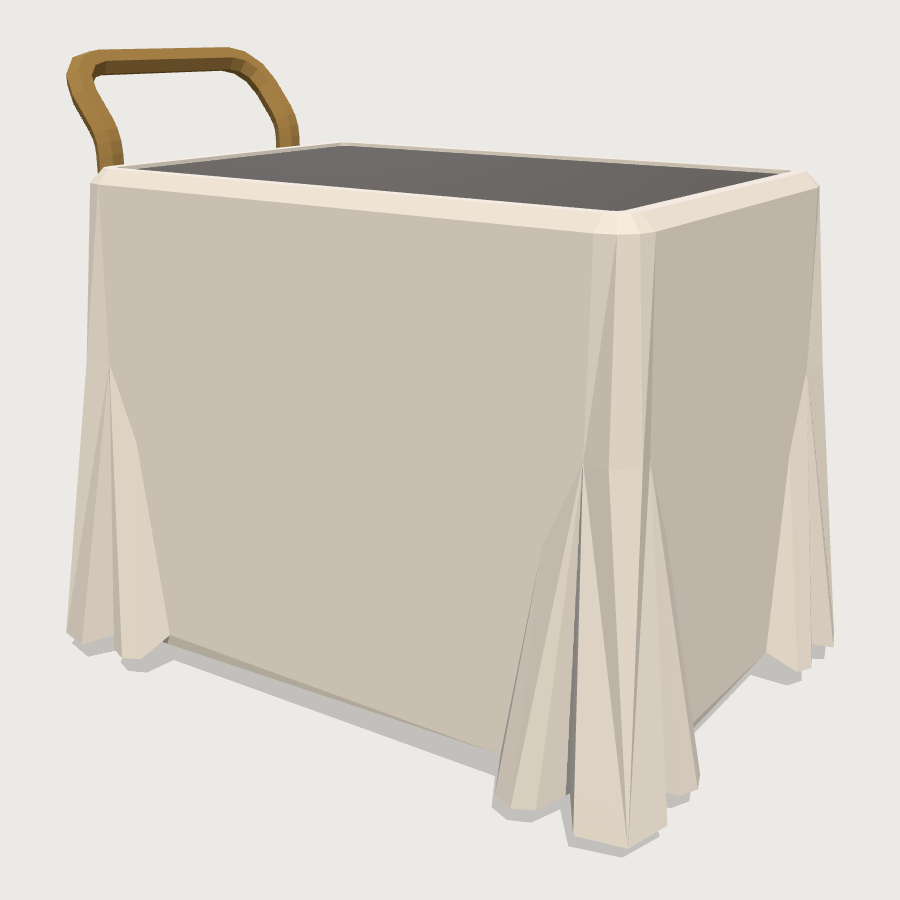 Room Service Cart low-poly 3D model