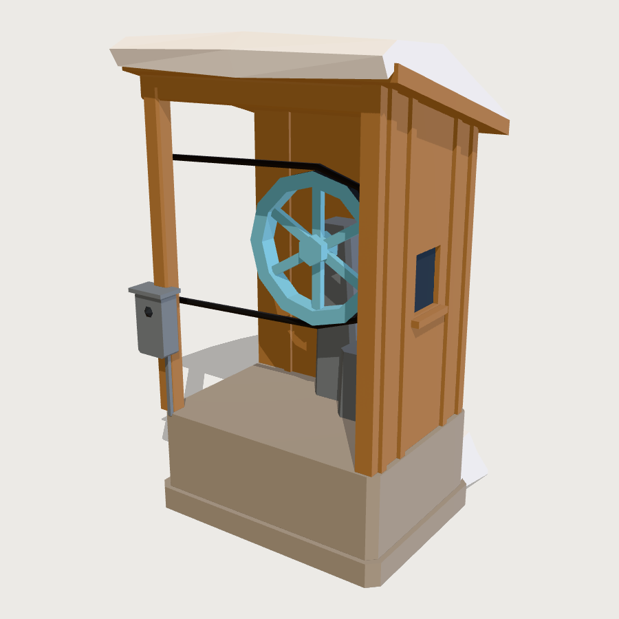 Rope Tow Run low-poly 3D model