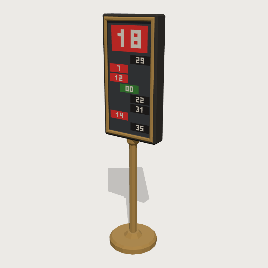 Roulette Results Tower low-poly 3D model