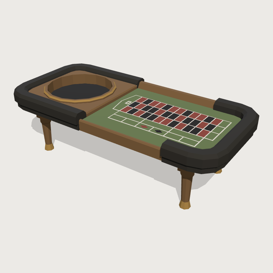 Roulette Table low-poly 3D model