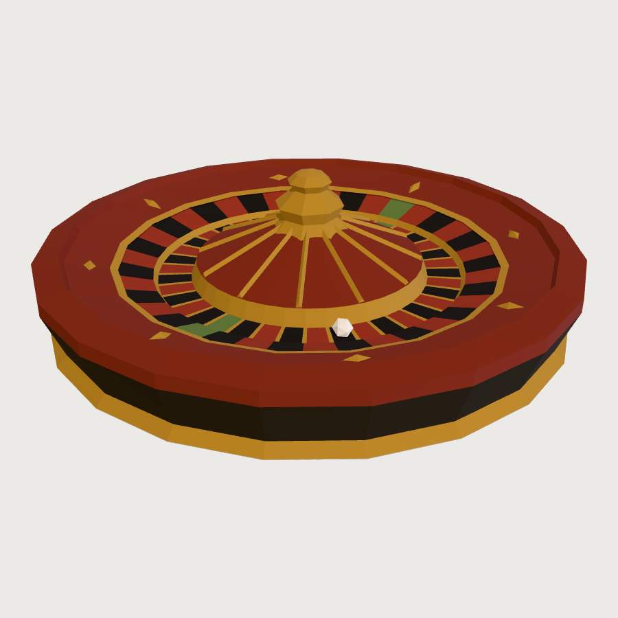 Roulette Wheel low-poly 3D model