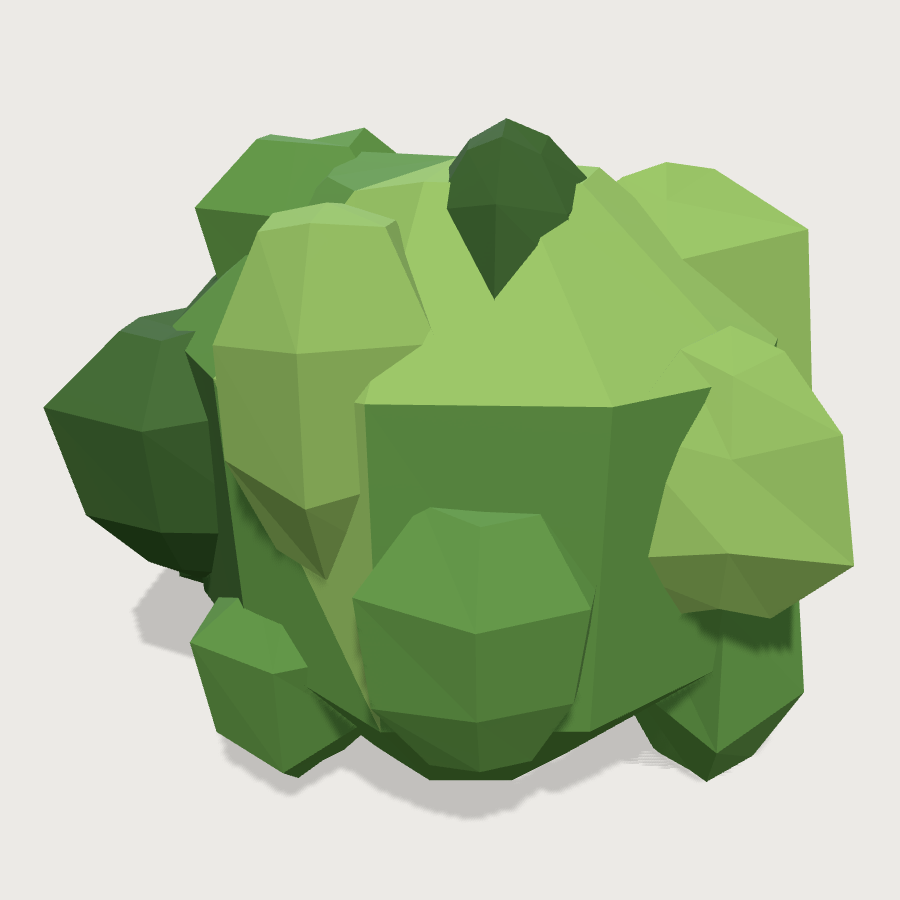 Round Bush low-poly 3D model