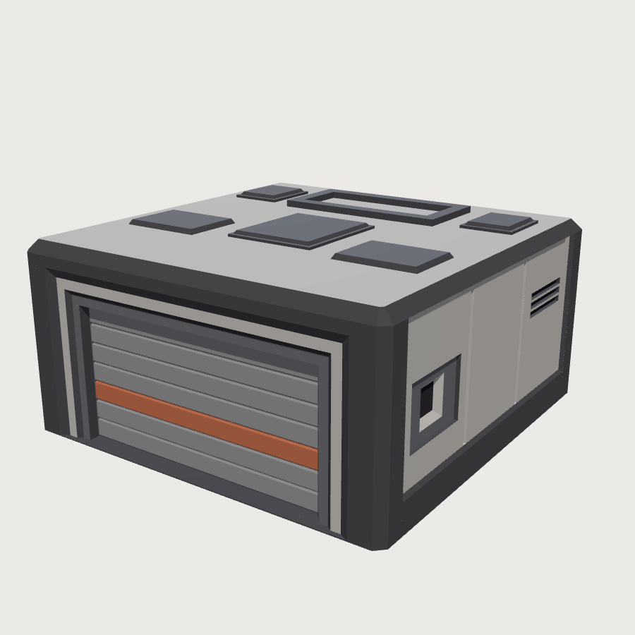 Rover Garage low-poly 3D model