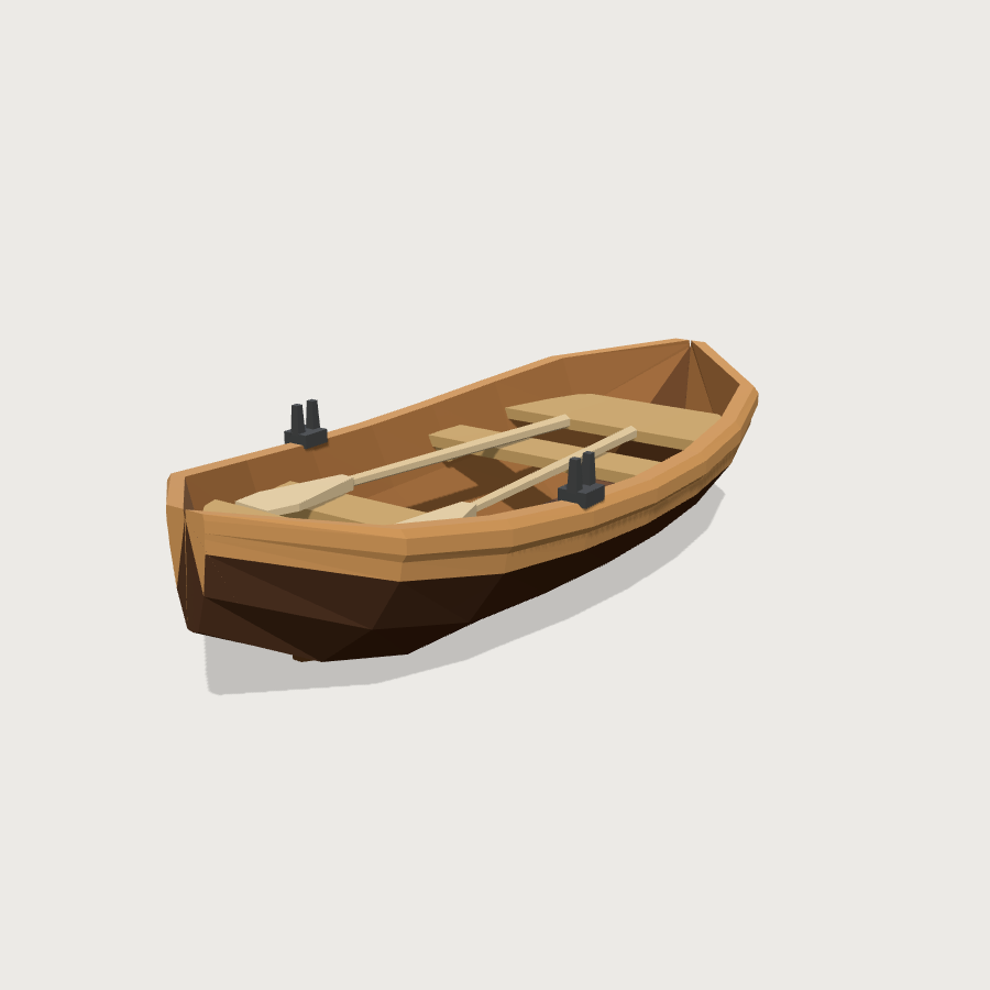 Rowboat low-poly 3D model